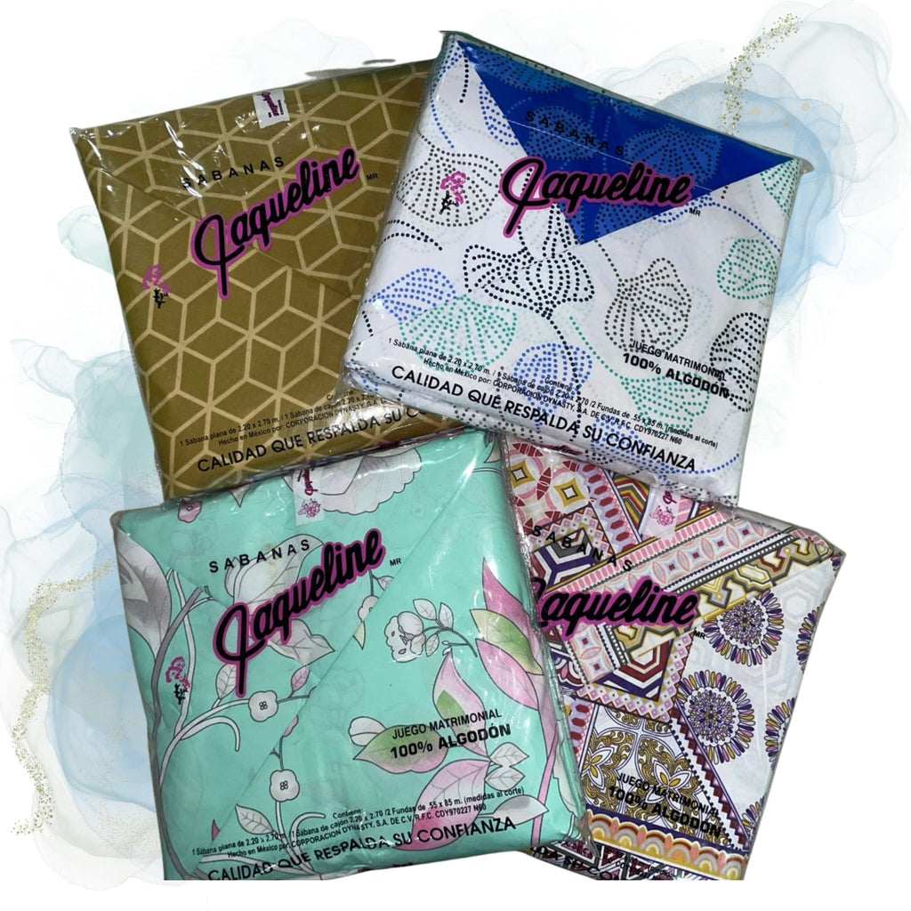 Juego de Sabana Jaqueline Fresca %100 Algodón Matrimonial  Beautty Home