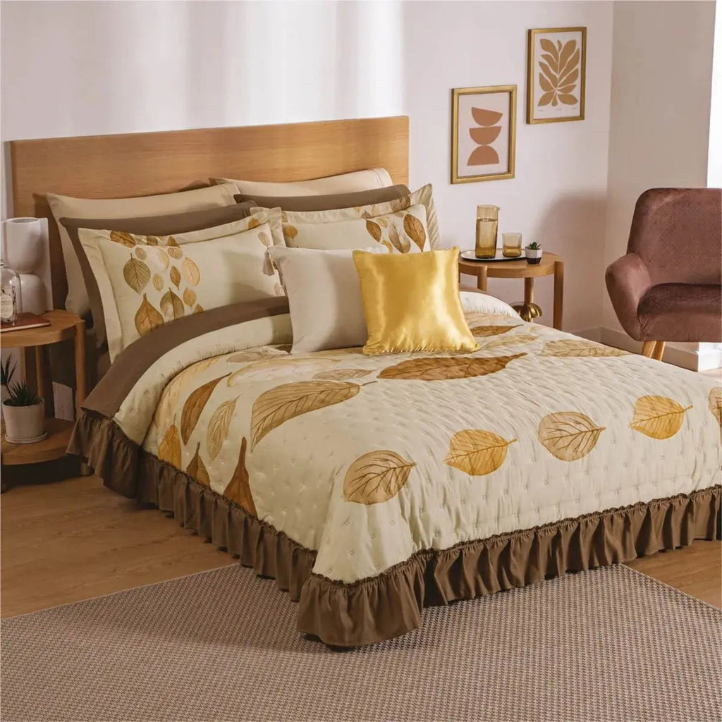 Combo Pareja Colcha Olmo + Sabana Amor Matrimonial Beautty Home