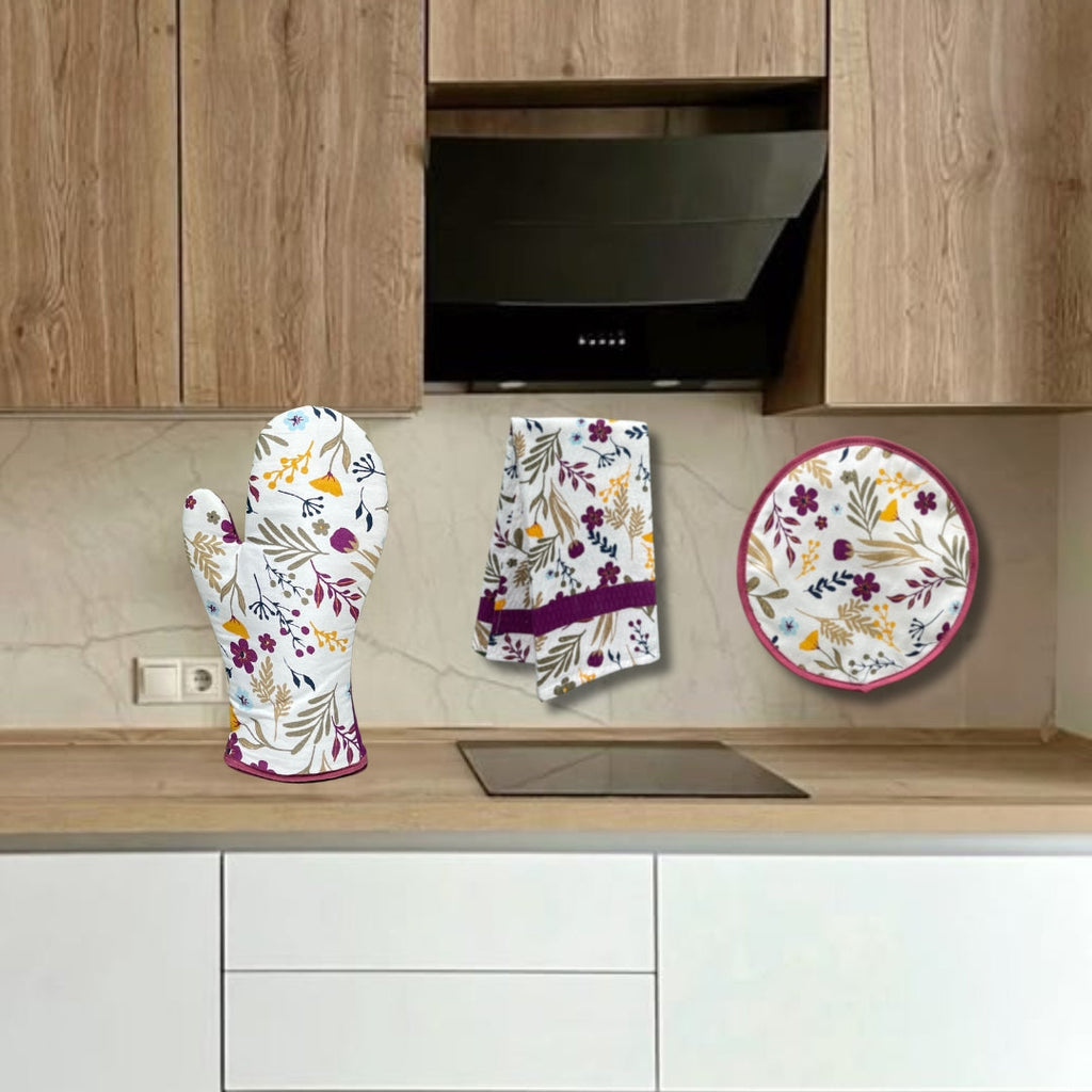 Set de Cocina Grill Flowers
