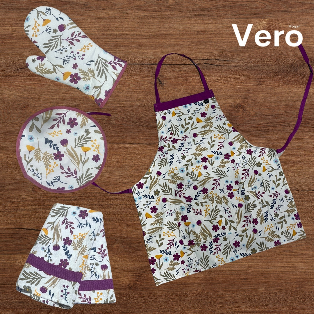 Set de Cocina Grill Flowers