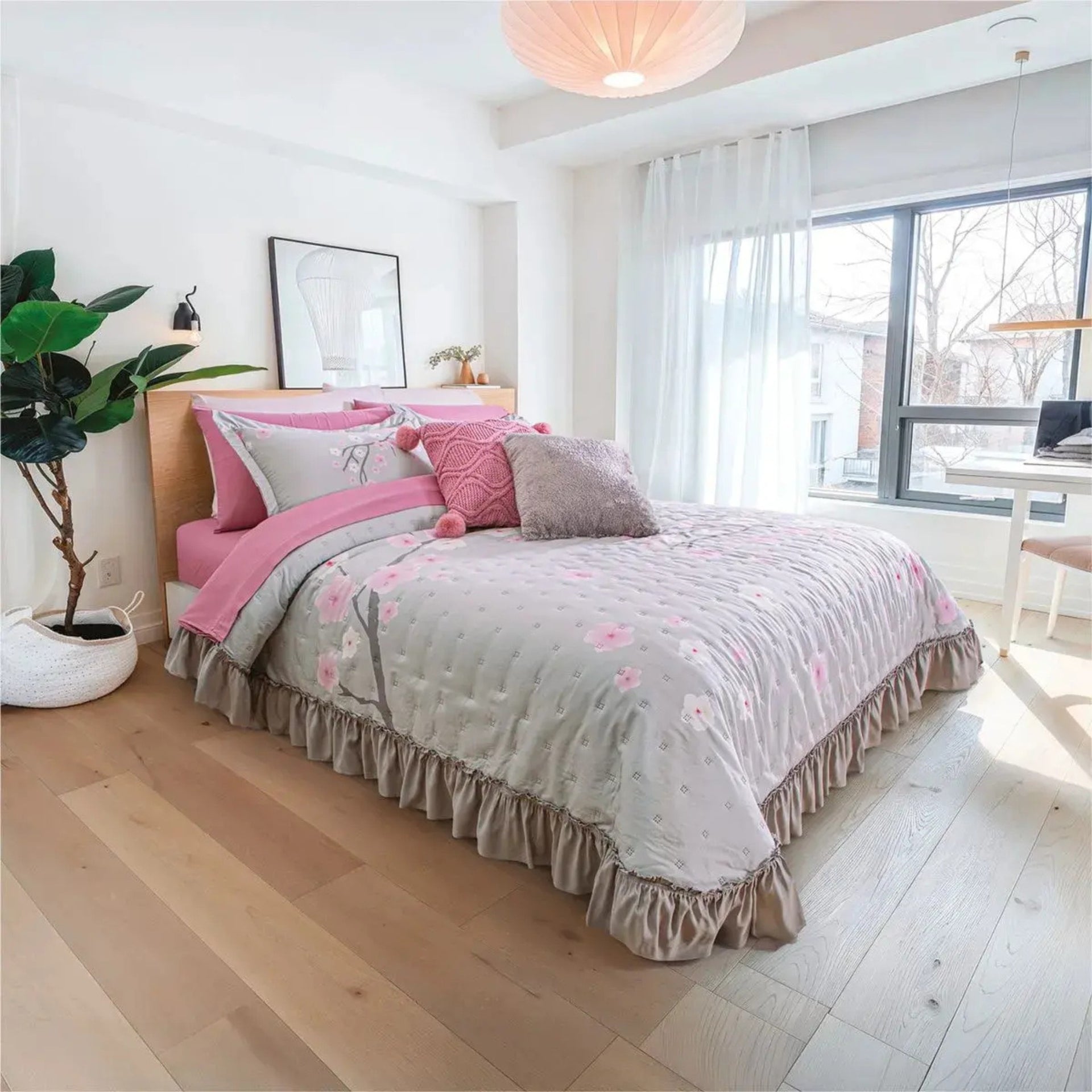 Combo Pareja Colcha Cherry + Sabana Amor Matrimonial Beautty Home