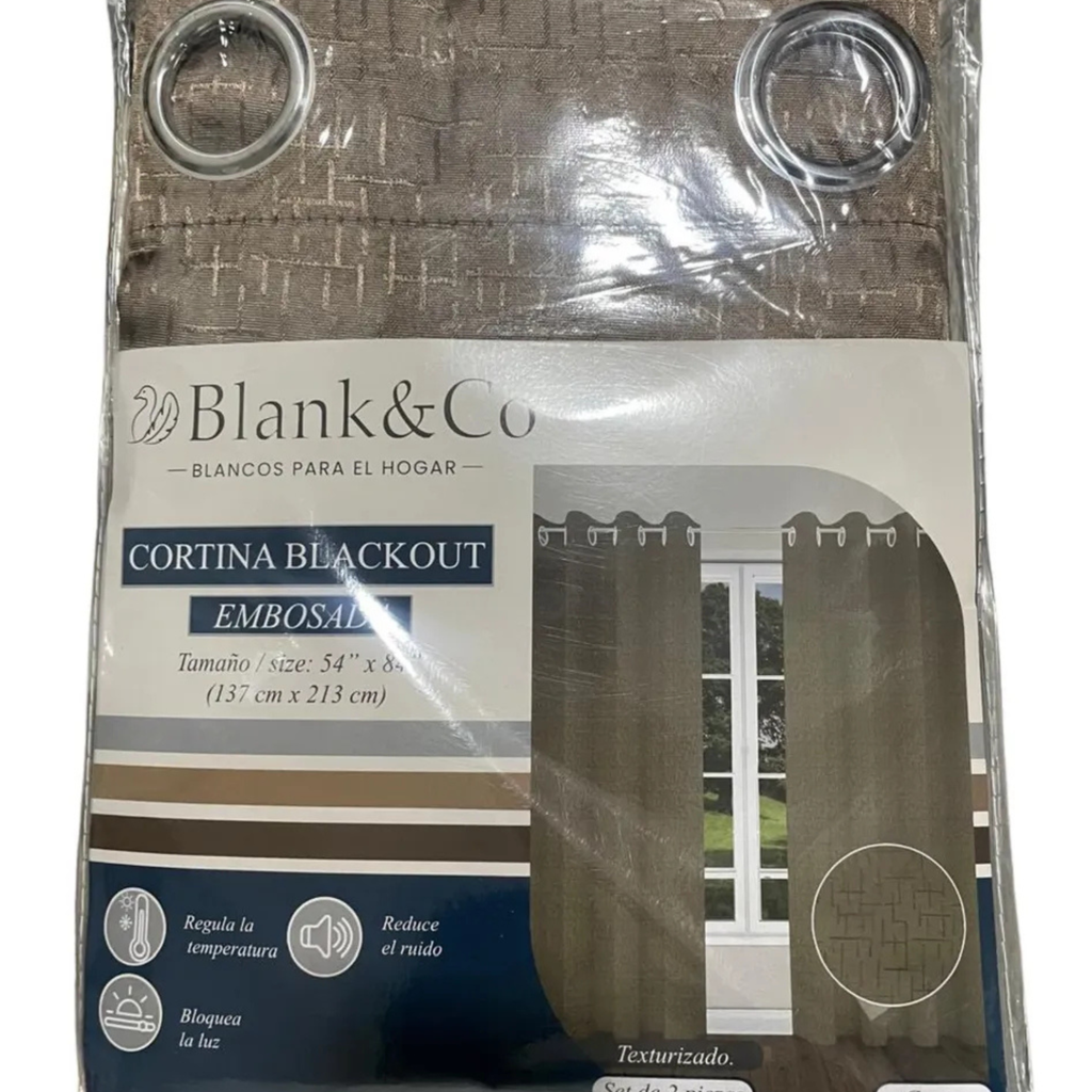 Cortina Larga Blackout Texturizado Grabado Varios colores