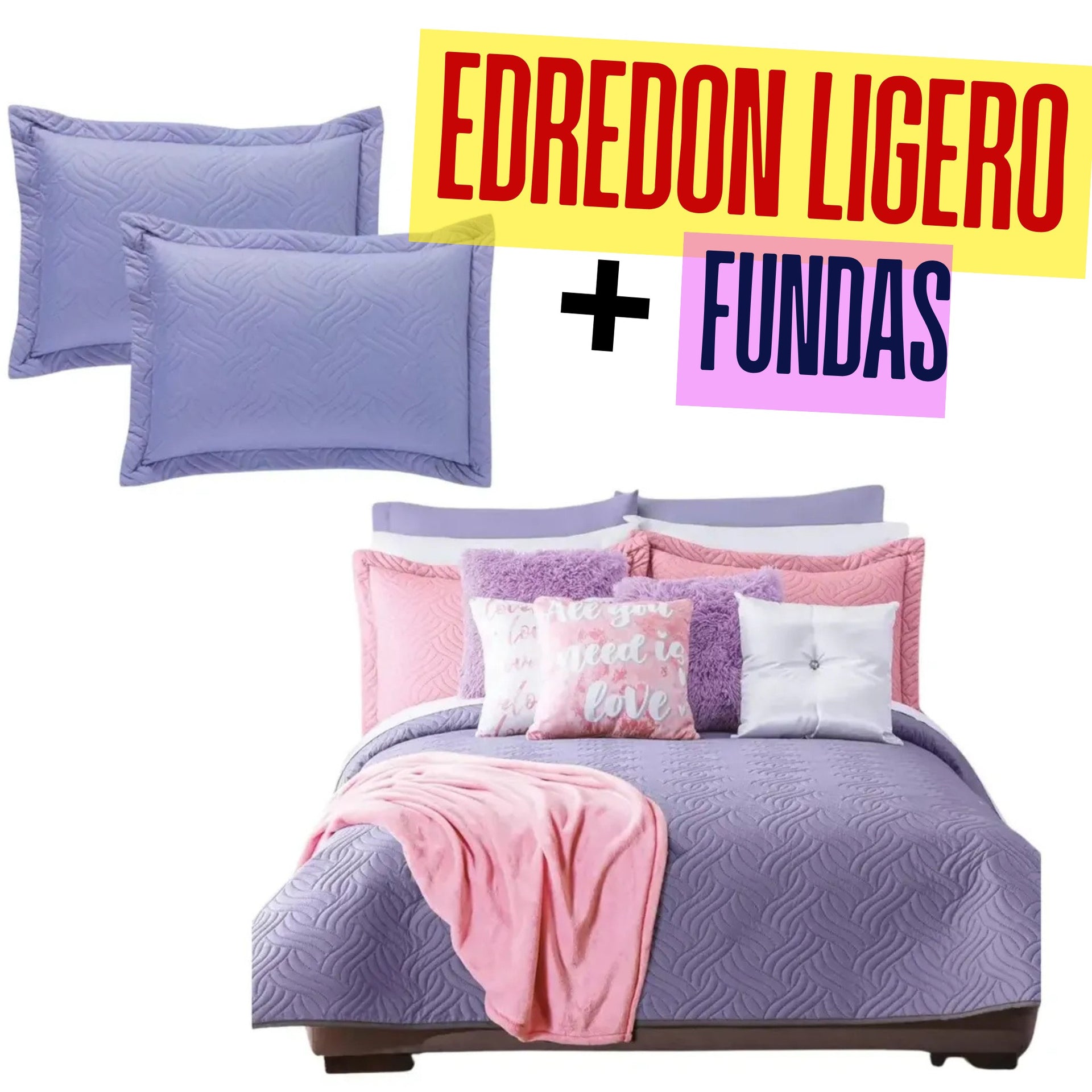 Edredón Ligero con Fundas para Almohada a Juego.