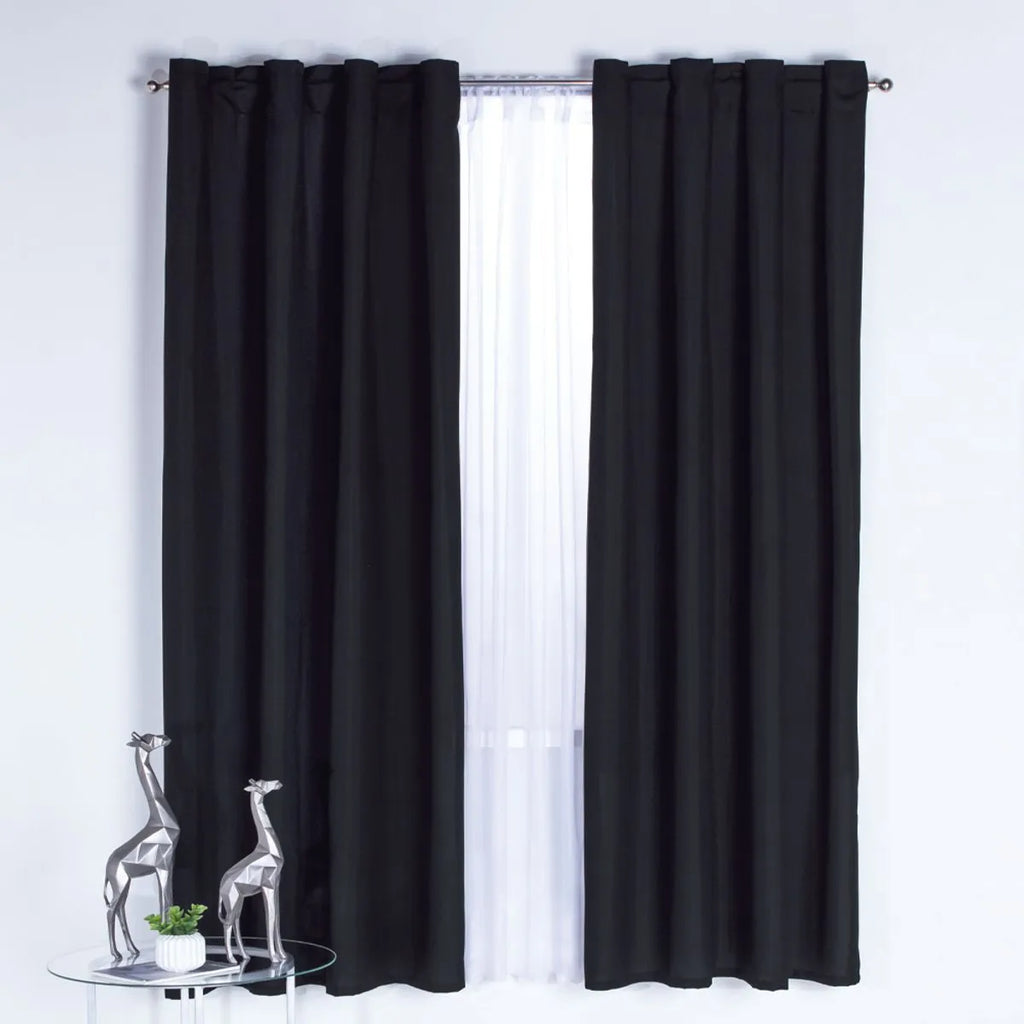 Combo Colcha Neo Negro +Cortinas largas Negro