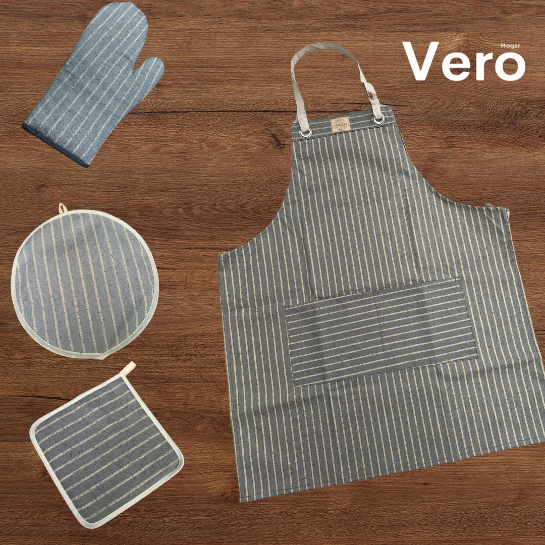 Set de Cocina Parrillada Gris