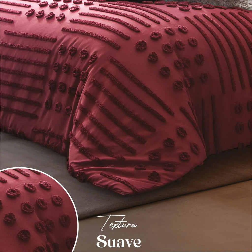 Edredón Grueso Bordado con Fundas Tufted Viena