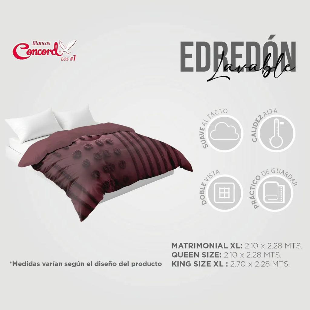 Edredón Grueso Bordado con Fundas Tufted Viena