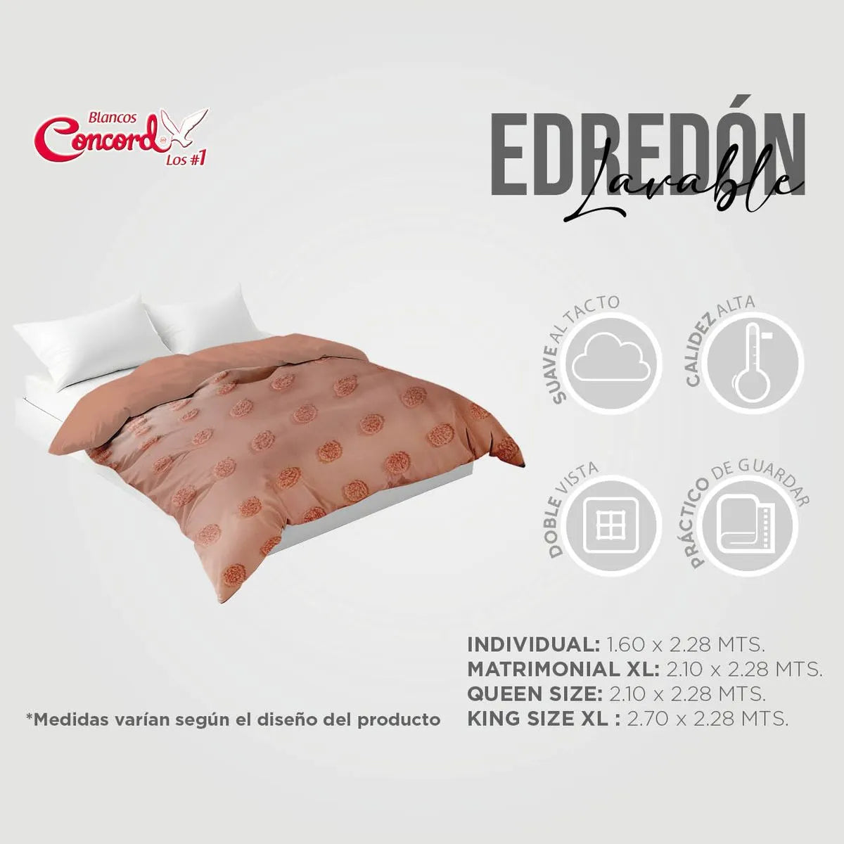 Edredón Grueso Bordado con Fundas Tufted Giselle