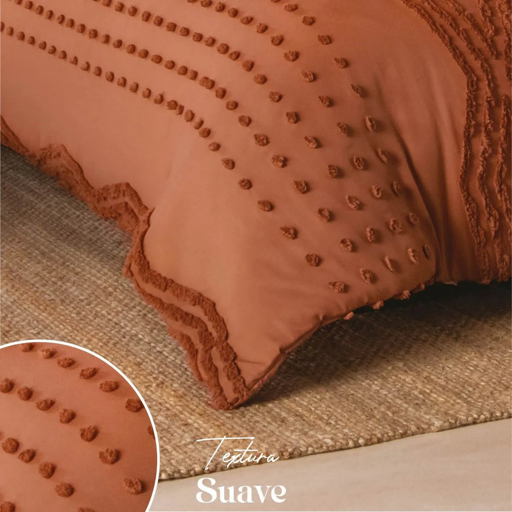 Edredón Grueso Bordado con Fundas Tufted Sena