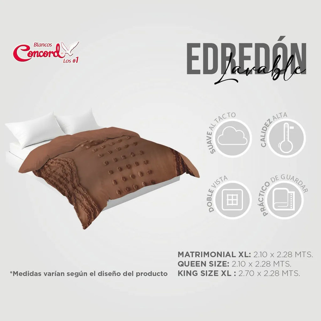 Edredón Grueso Bordado con Fundas Tufted Sena