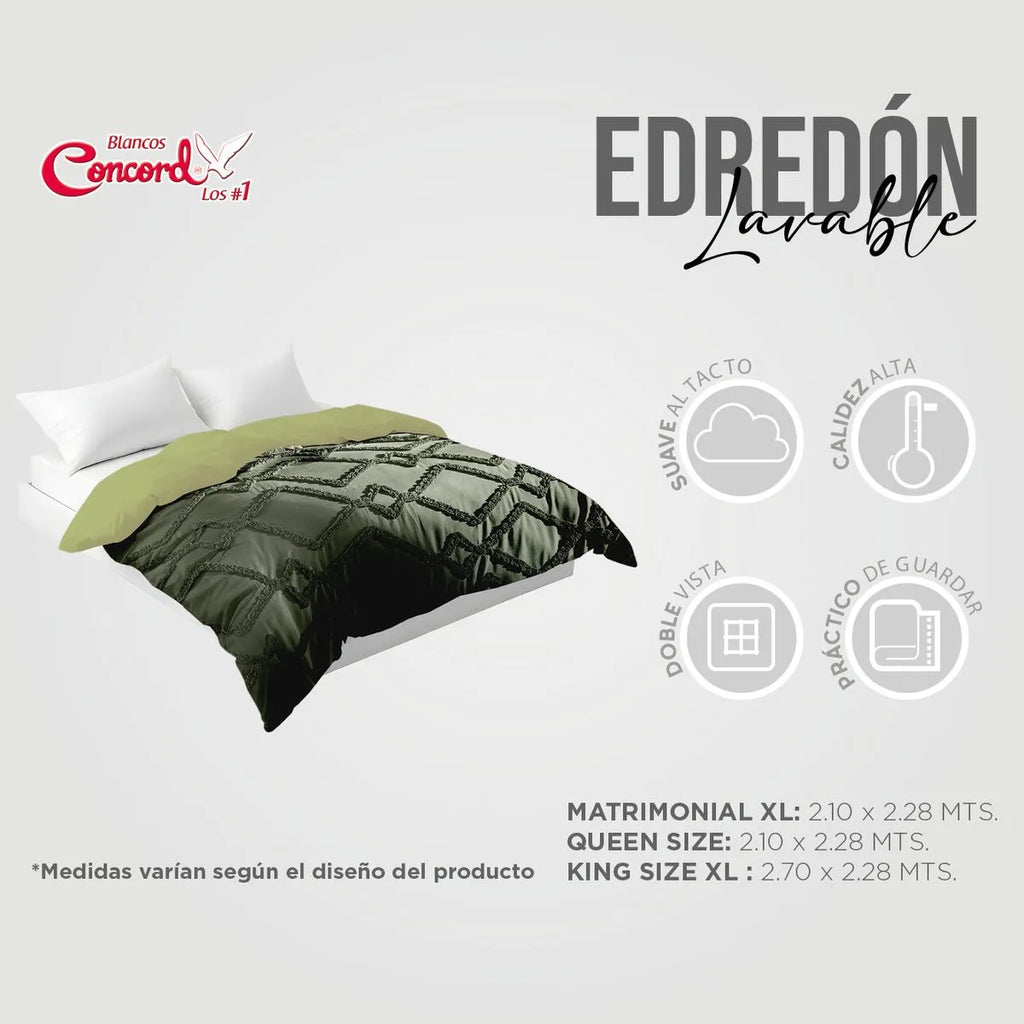 Edredón Grueso Bordado con Fundas Tufted Vermont