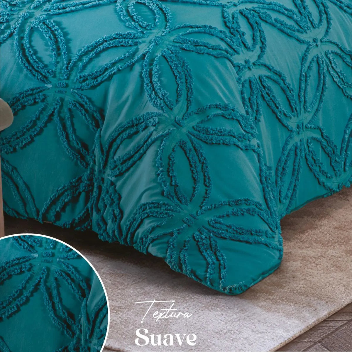 Edredón Grueso Bordado con Fundas Tufted Rania