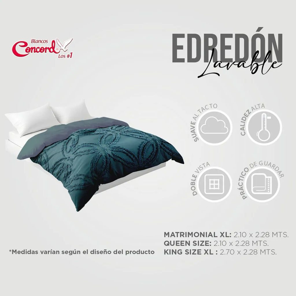 Edredón Grueso Bordado con Fundas Tufted Rania