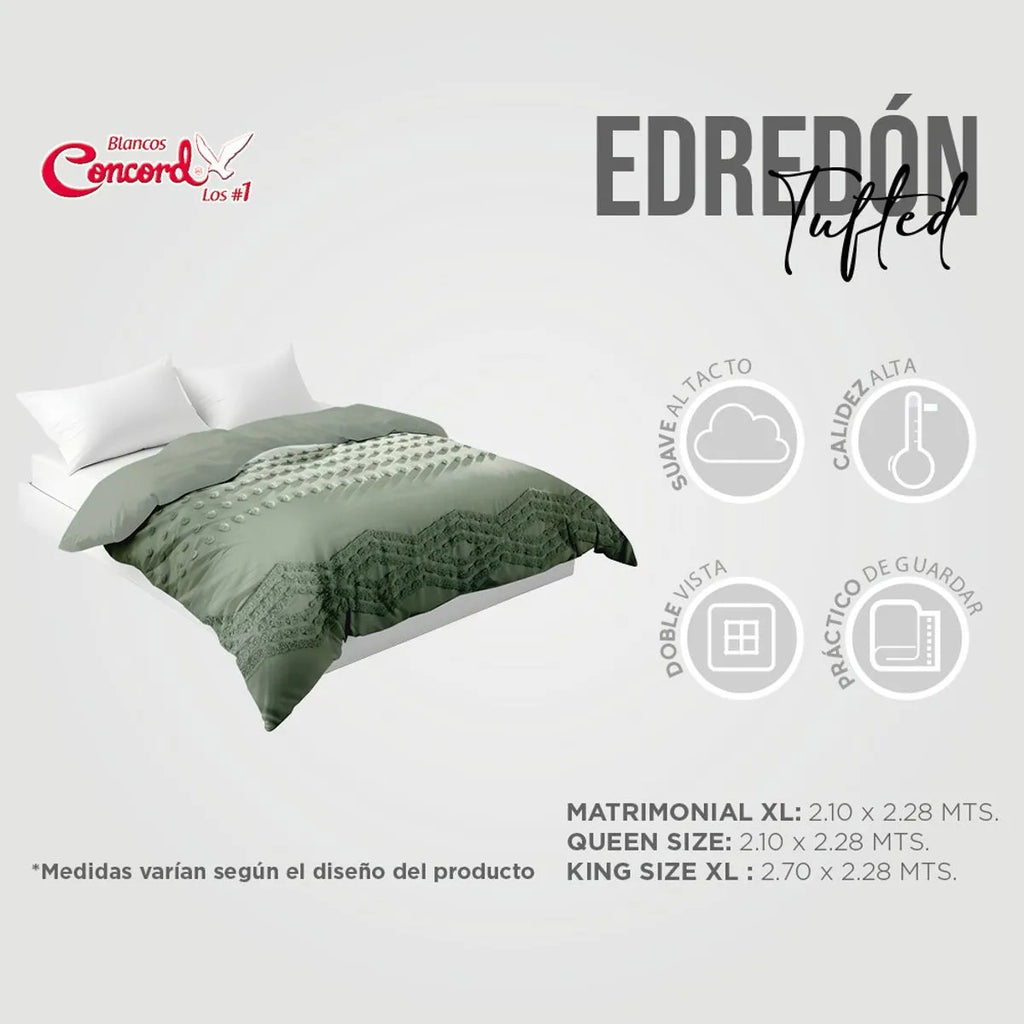 Edredón Grueso Bordado con Fundas Tufted York