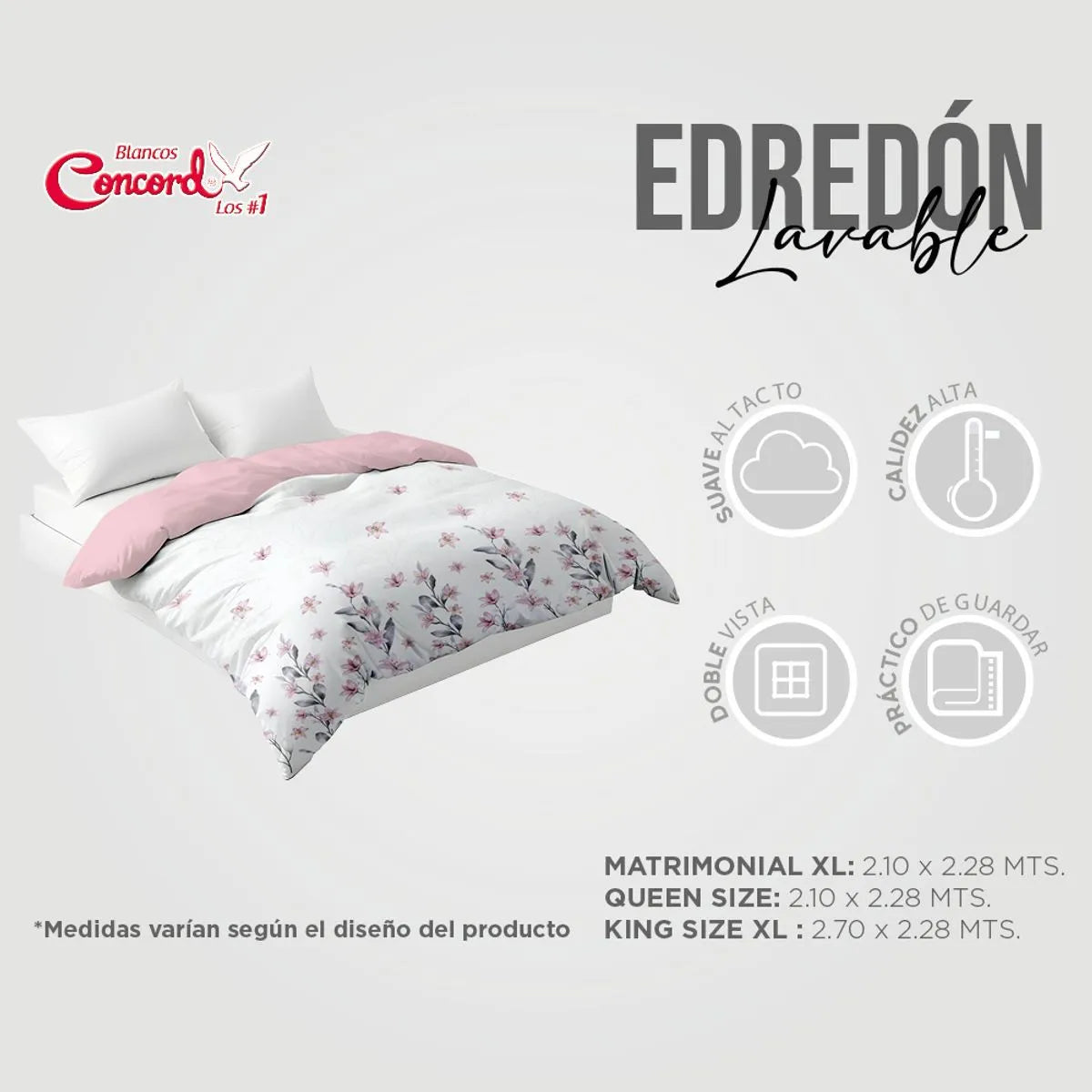 Edredón Lavable Con Fundas y Cojines Isabella