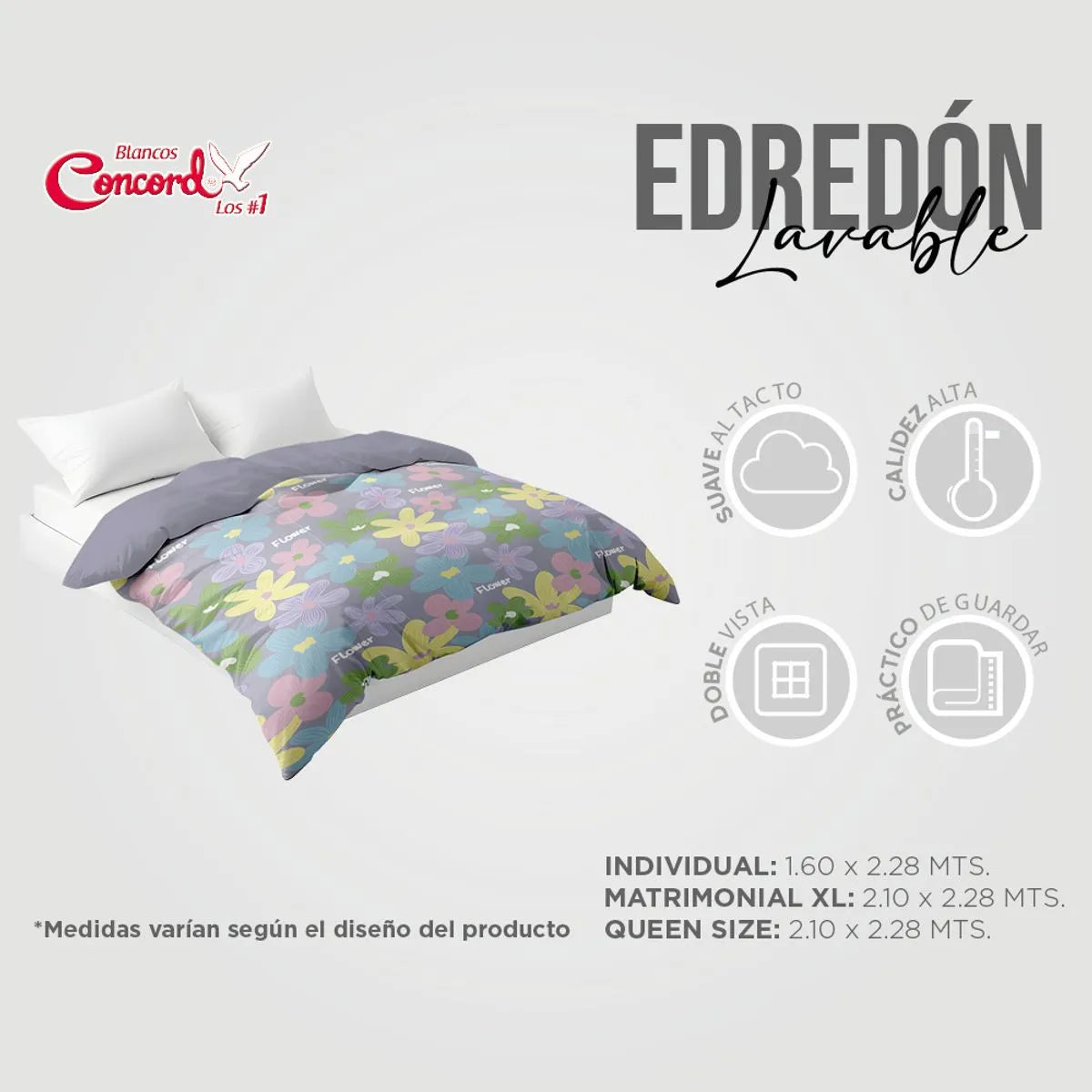 Edredón Lavable Con Fundas y Cojines Tara