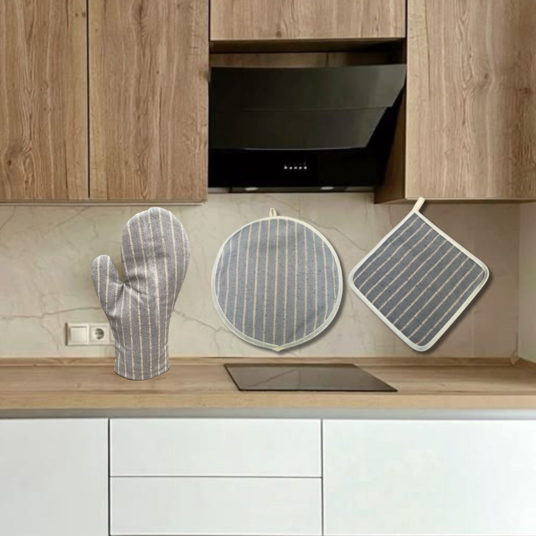 Set de Cocina Parrillada Gris