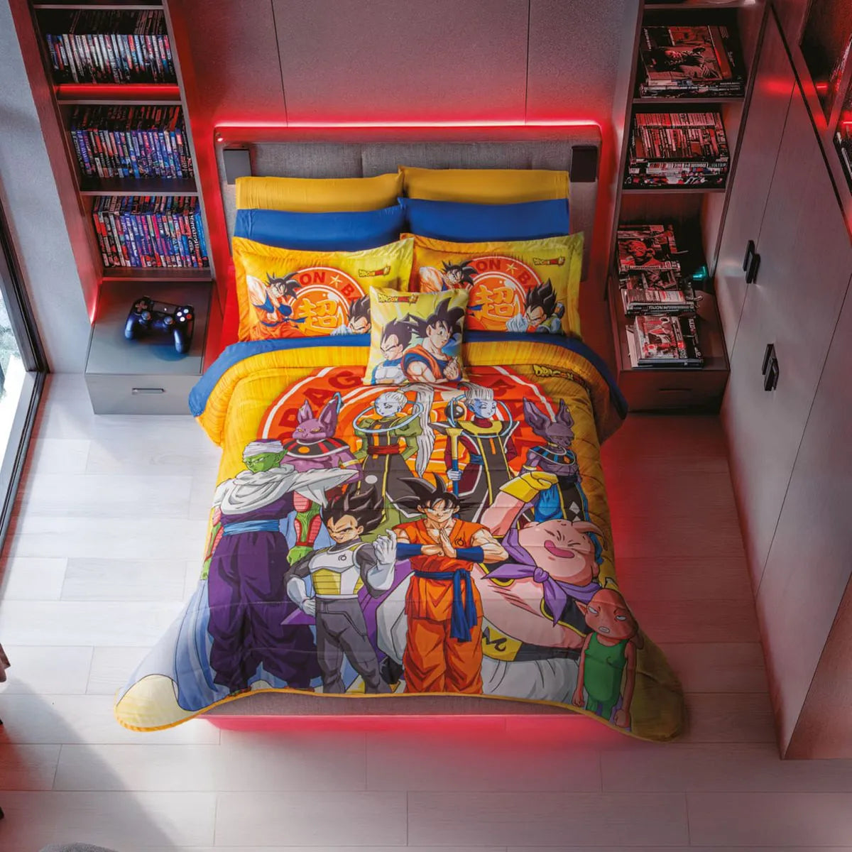 Edredón Neo Dragon Ball Union de Dioses + sabanas y cortinas