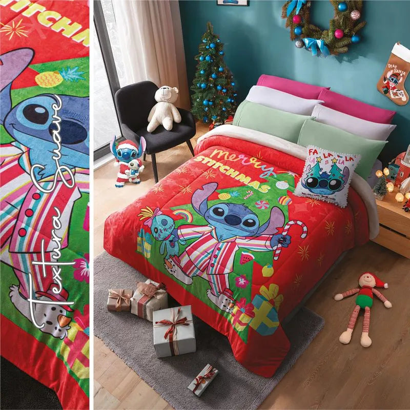 Cobertor Con  Borrega Stitchmas