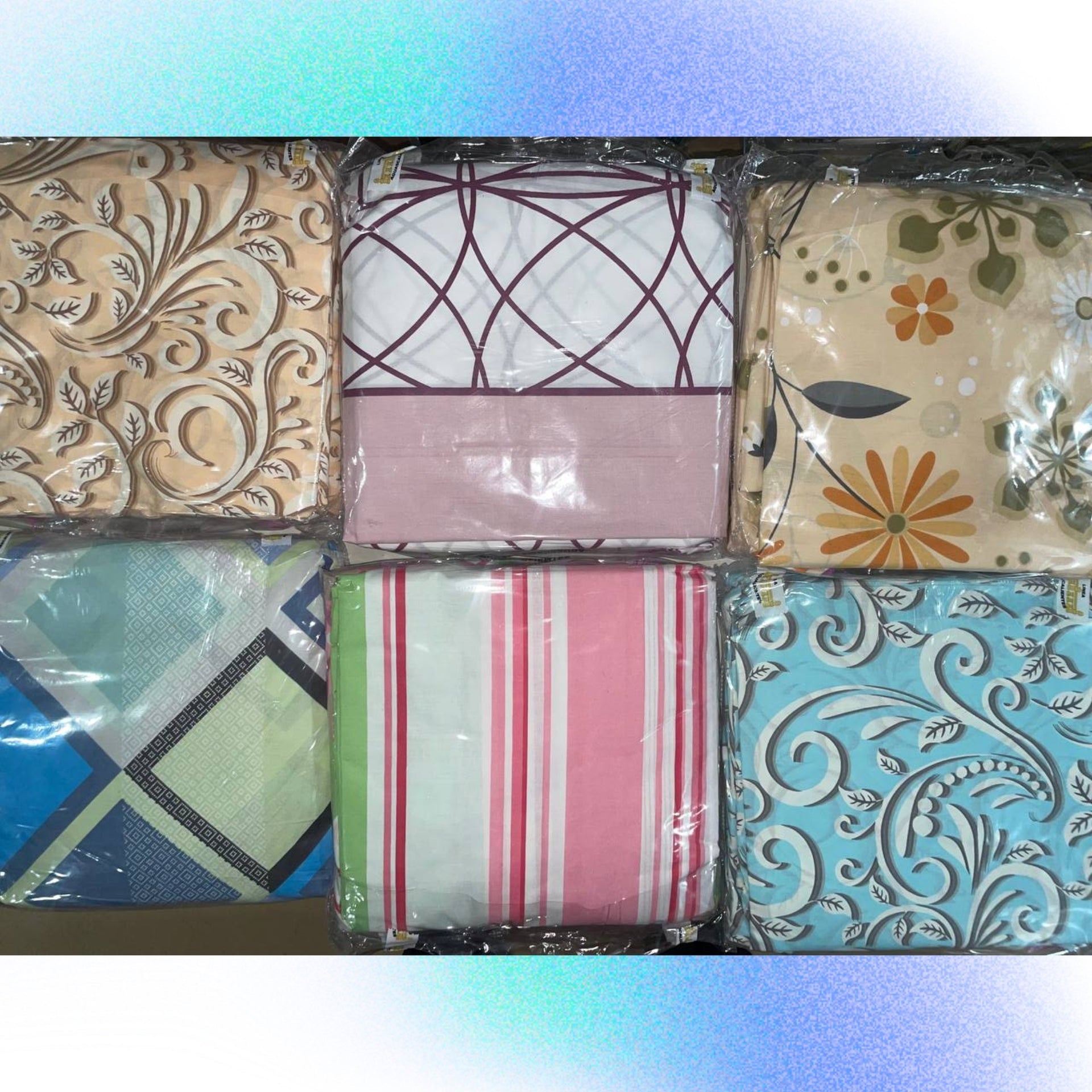 Pack de 2 Juego de Sabana Jaqueline  %100 Algodón Percal Matrimonial (Modelos al Azar)