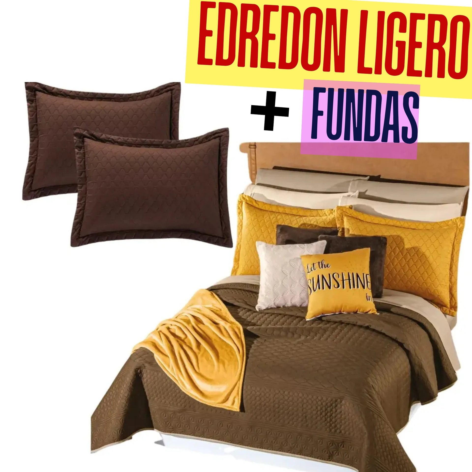Edredón Ligero con Fundas para Almohada a Juego.