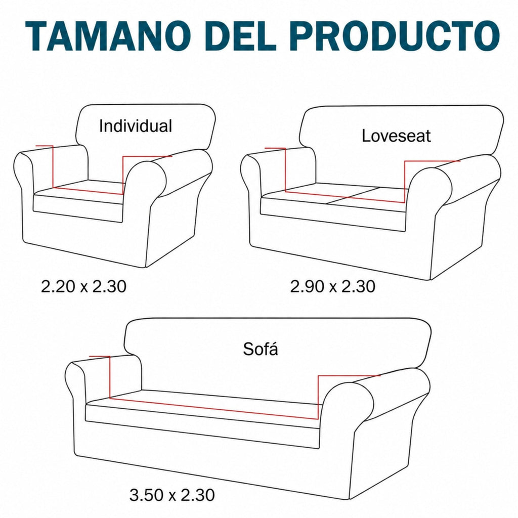 Set de 3 PIEZAS Protector de Sala Doble Vista XL
