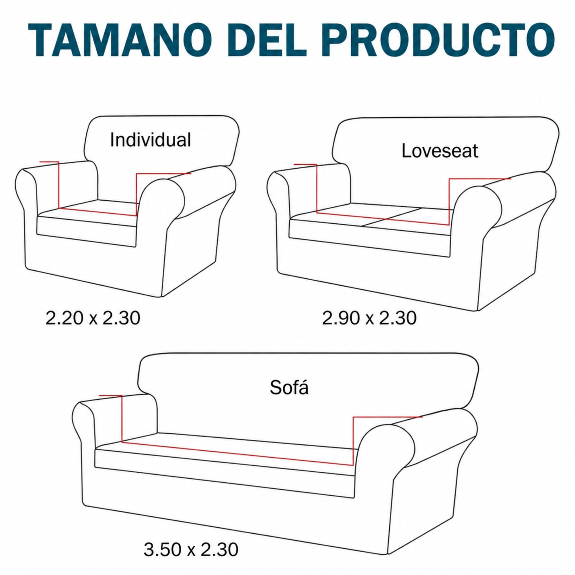 Set de 3 PIEZAS Protector de Sala Doble Vista XL