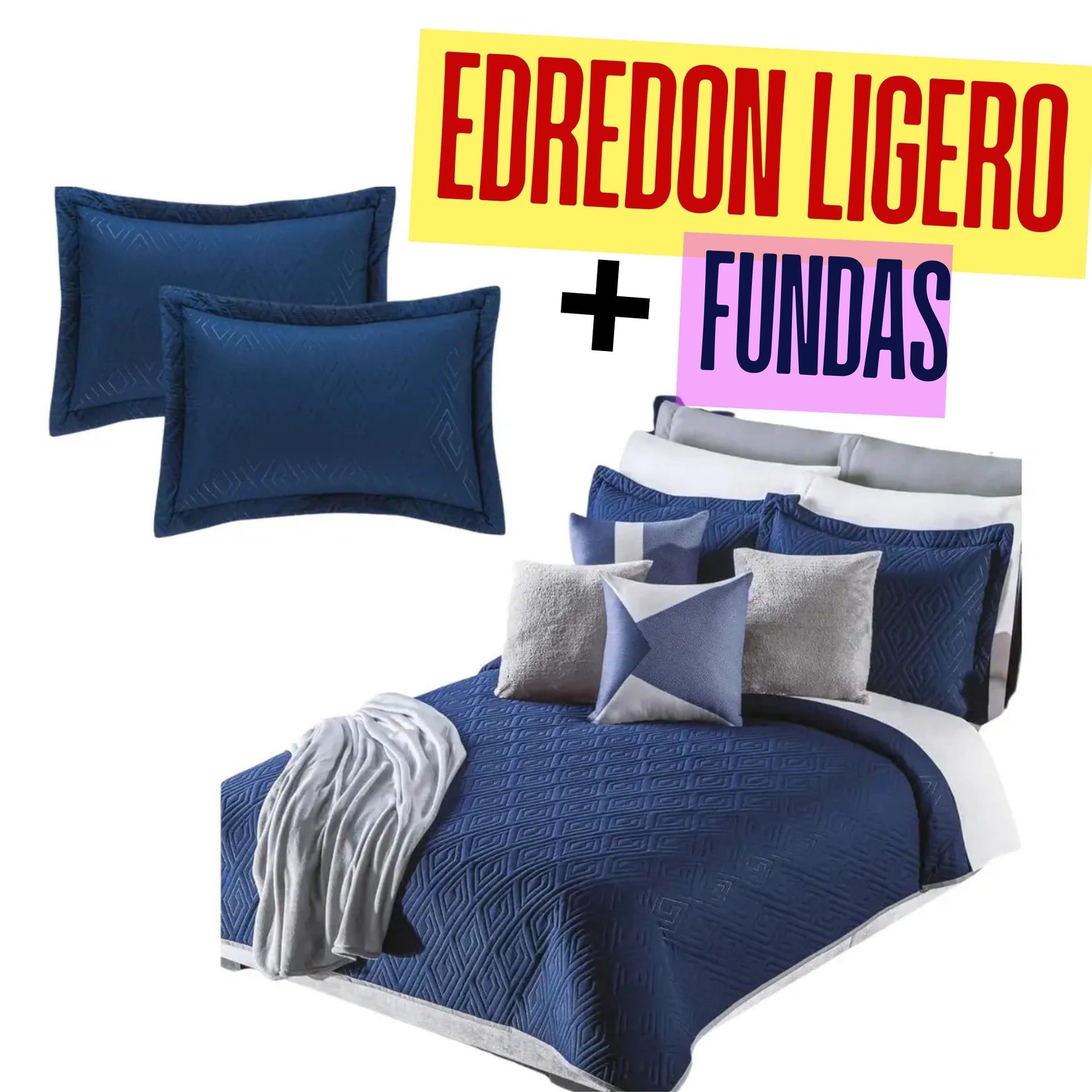 Edredón Ligero con Fundas para Almohada a Juego.