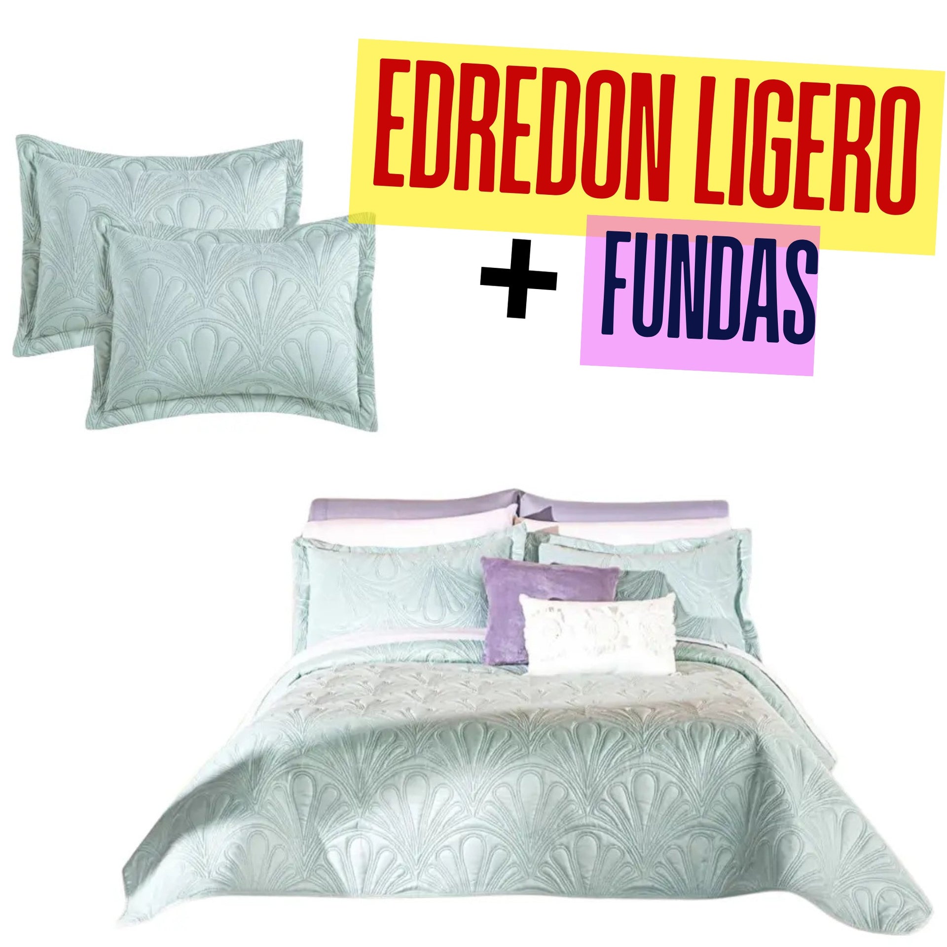 Edredón Ligero con Fundas para Almohada a Juego.
