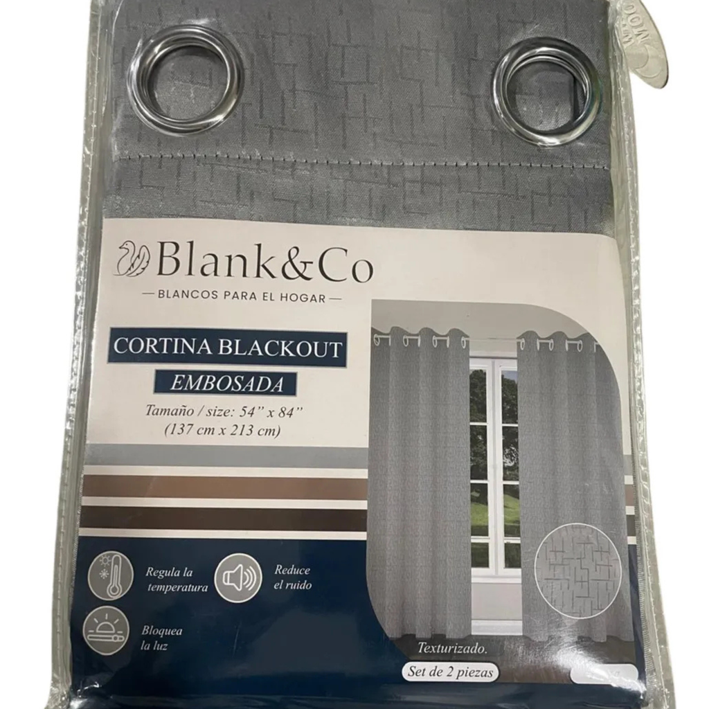 Cortina Larga Blackout Texturizado Grabado Varios colores