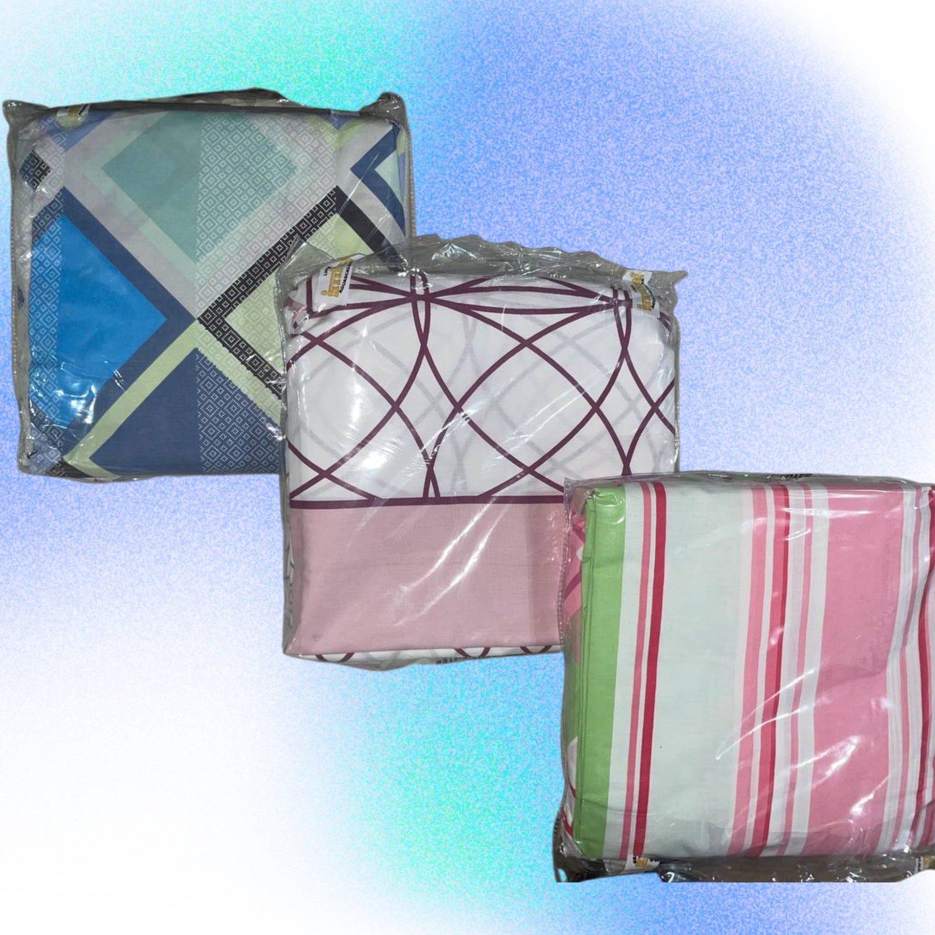 Pack de 2 Juego de Sabana Jaqueline  %100 Algodón Percal Matrimonial (Modelos al Azar)
