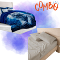Cobertor de Borrega Serenity Jumbo Tigre Luna con juego de sabanassuavitec gris