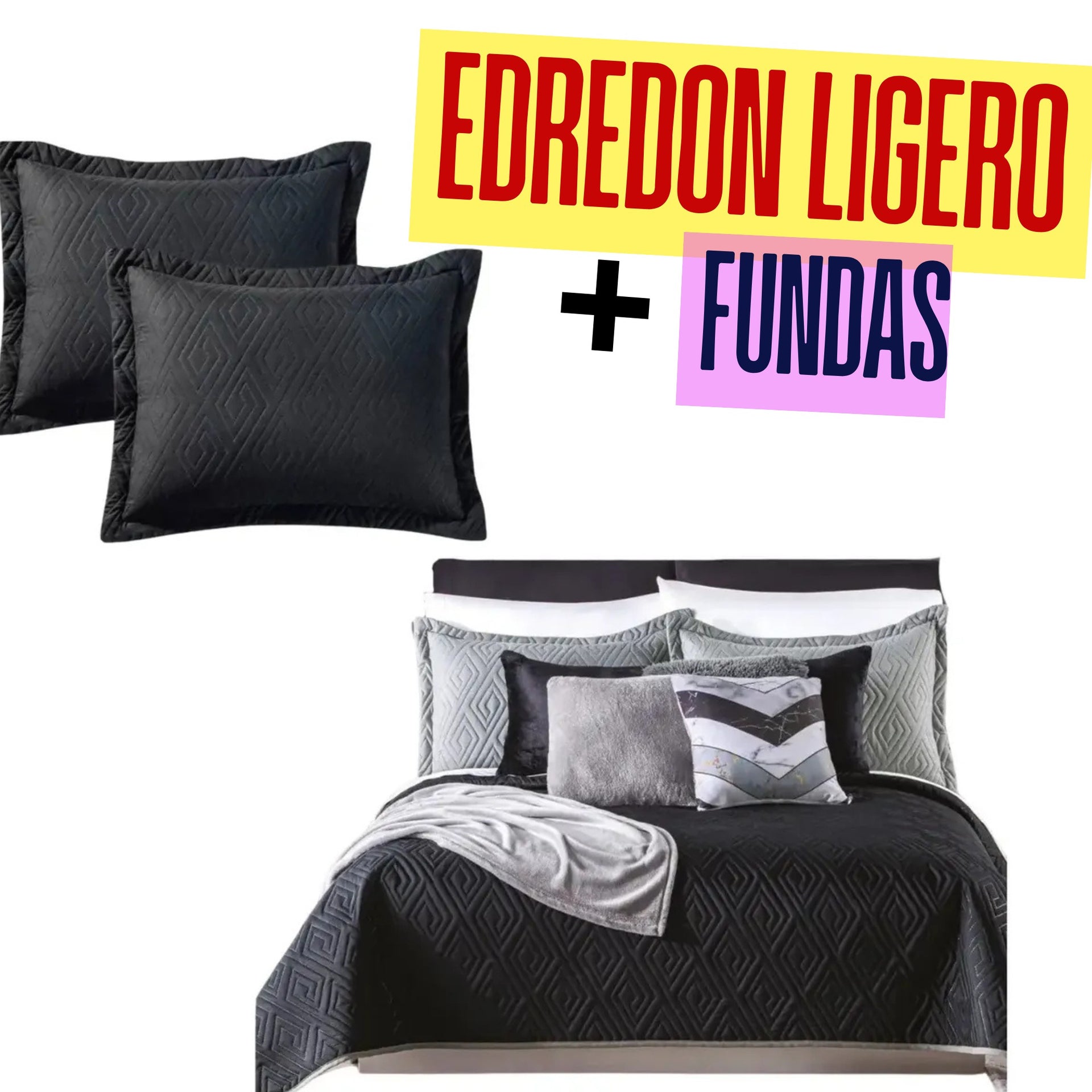 Edredón Ligero con Fundas para Almohada a Juego.