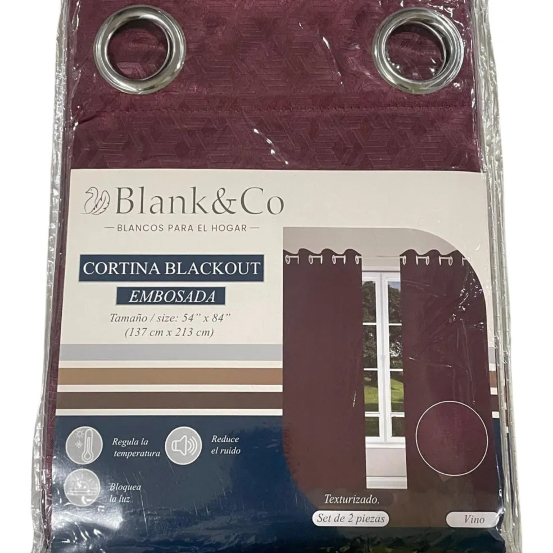 Cortina Larga Blackout Texturizado Grabado Varios colores