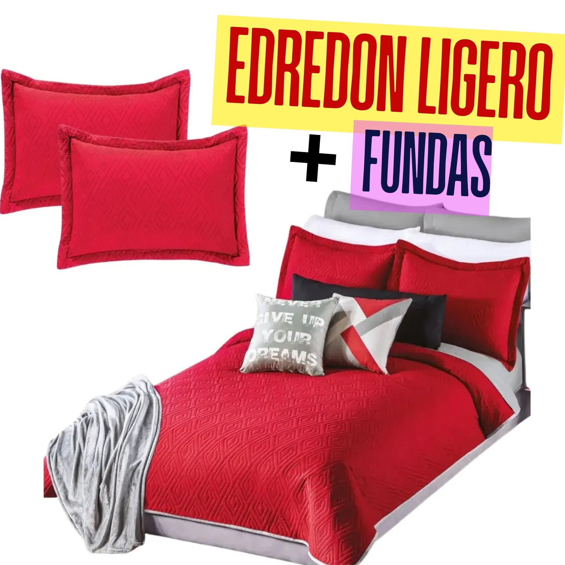 Edredón Ligero con Fundas para Almohada a Juego.