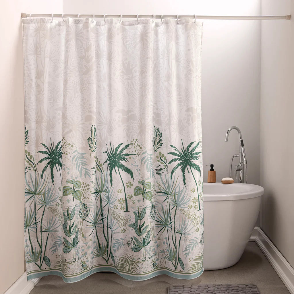 Cortina de Baño Impermeable Zamia