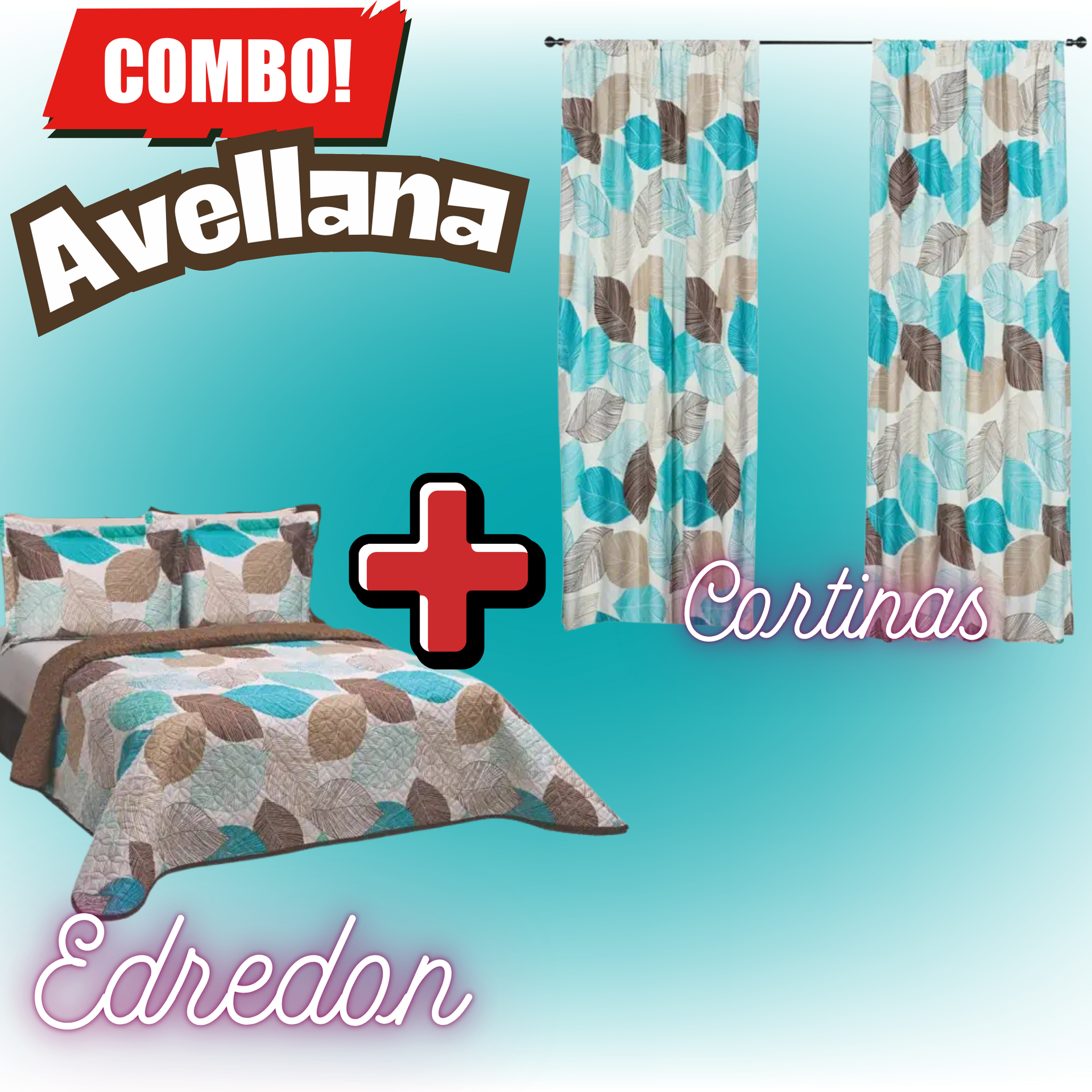 Edredón Ultrasónico Avellana con Cortinas