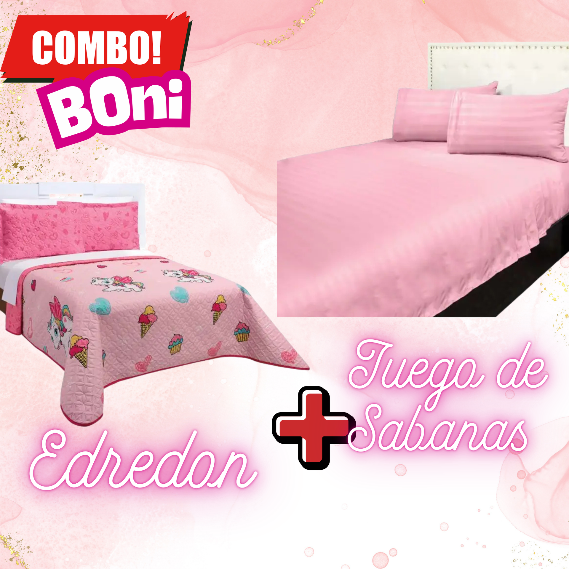 Edredón Ultrasónico Boni  con Sabanas.