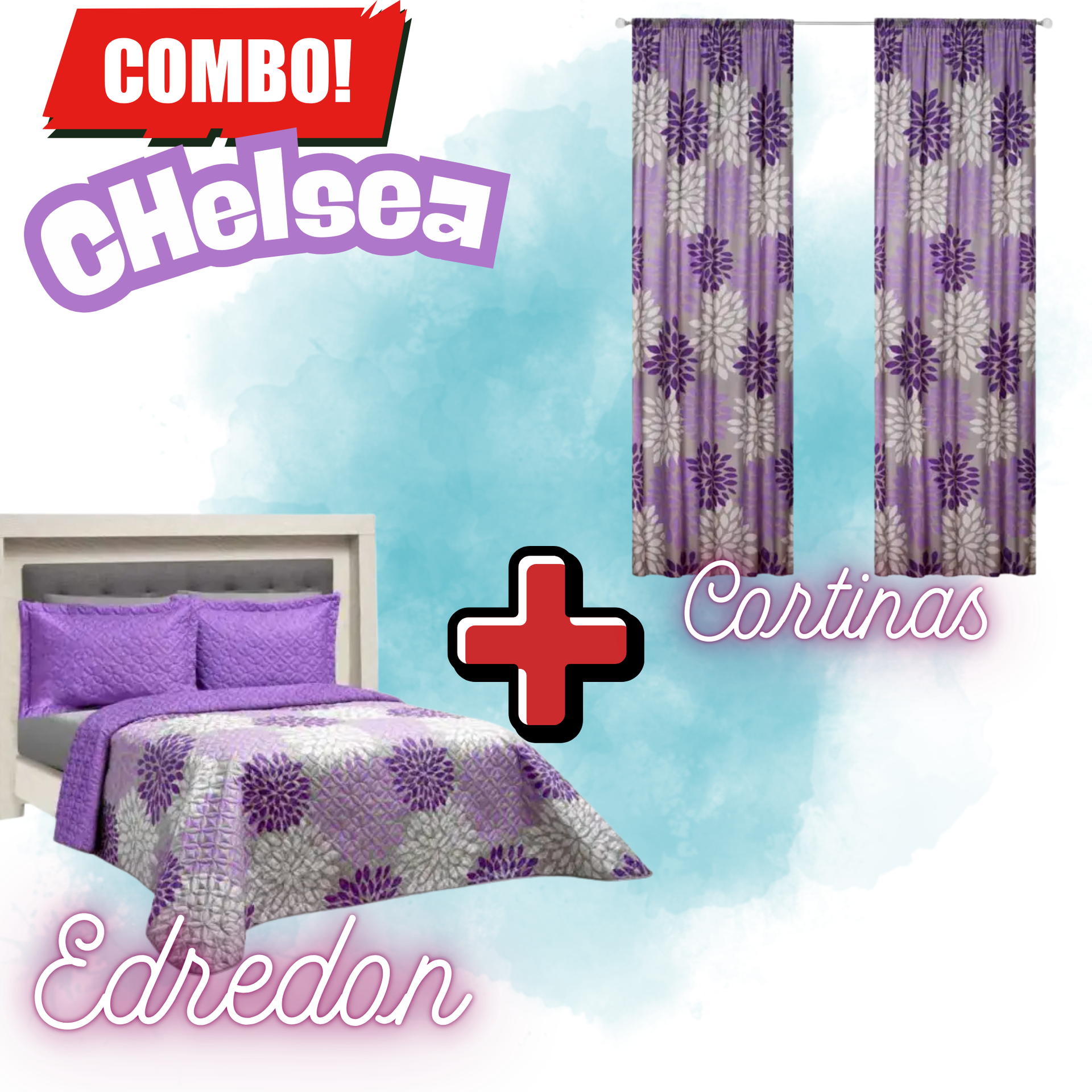 Edredón Ultrasónico Chelsea con Cortinas