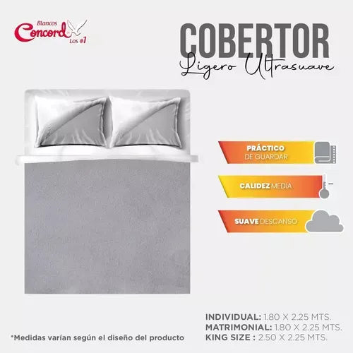 Cobertor Ultra Suave Ligero Gris + Sabanas polar gris