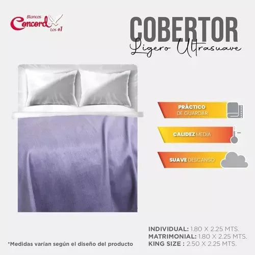 Cobertor Ultra Suave Ligero Lavanda + Juego De Sabanas Invernales