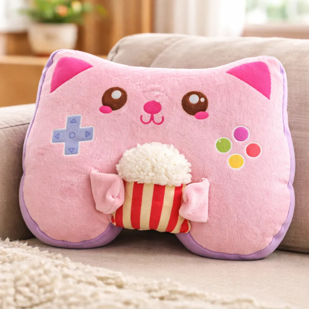 Cojín Peluche Gato Gamer Kawai