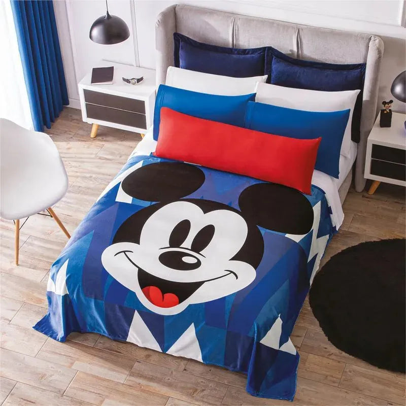 Cobertor Ultra Suave Ligero MIckey Glam + Par de Fundas Esencial rey