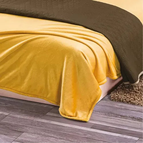 Cobertor Ultra Suave Ligero Mostaza