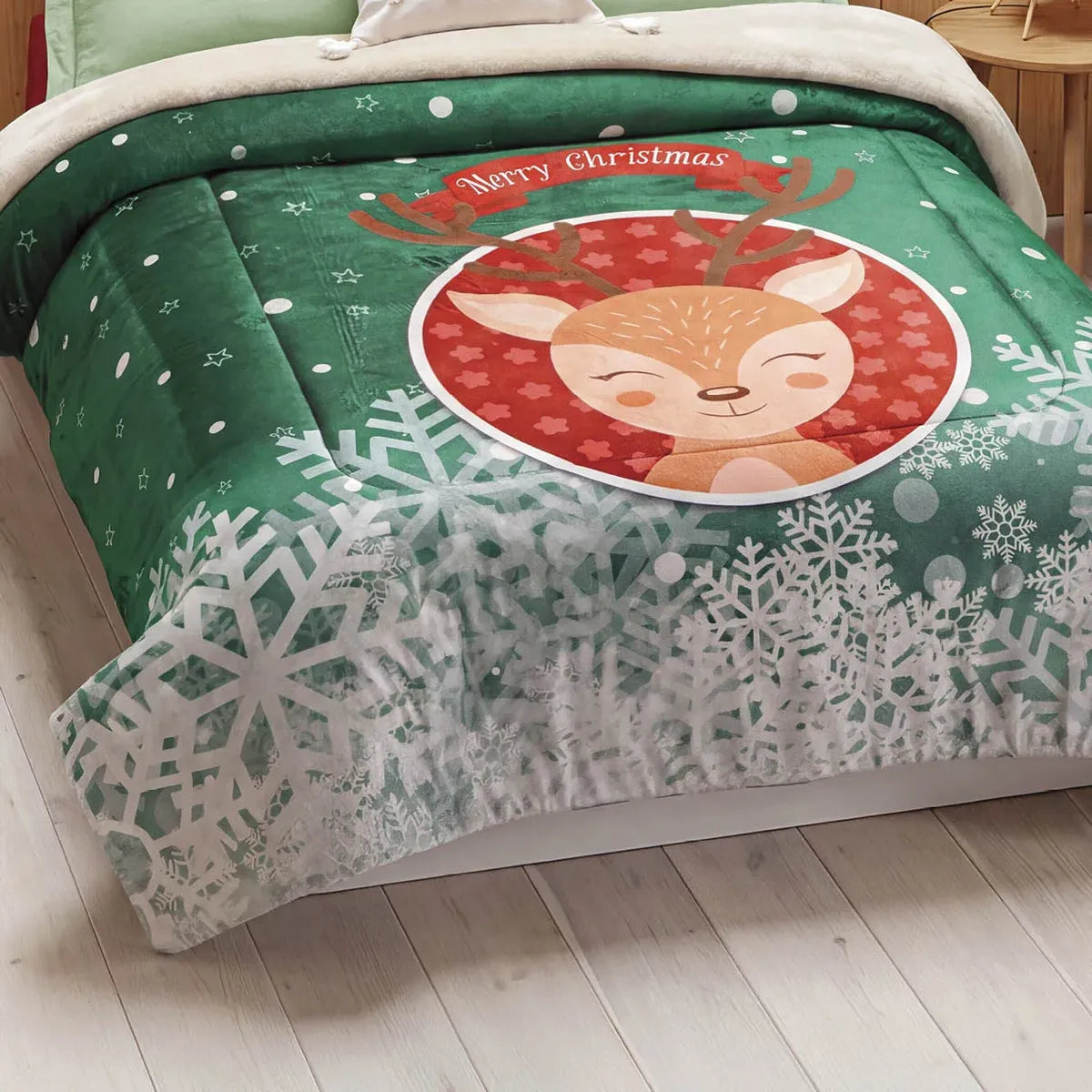 Cobertor Navideño Pachicalientito Reindeer Matrimonial