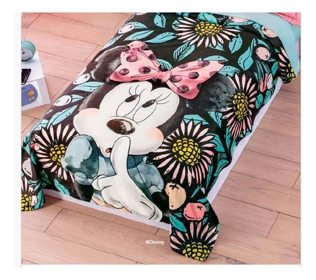 Cobertor Ultra Suave Ligero Minnie Poetic+ Par de Fundas Neo Rosa