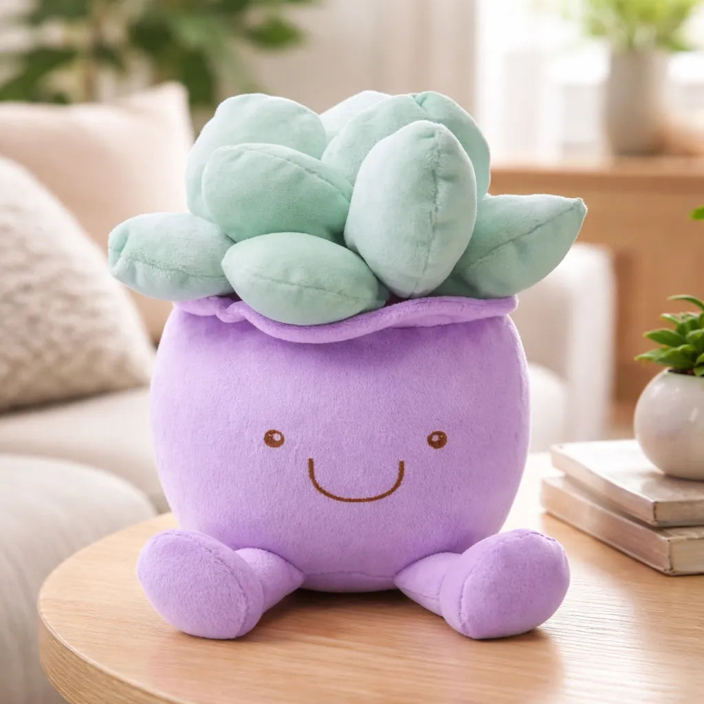 Cojín Peluche maceta suculenta.