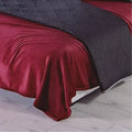 Cobertor Ultra Suave Ligero Vino + Fundas Velvet Gris Medio