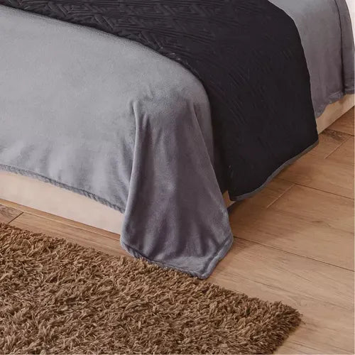 Cobertor Ultra Suave Ligero Gris + Sabanas polar gris