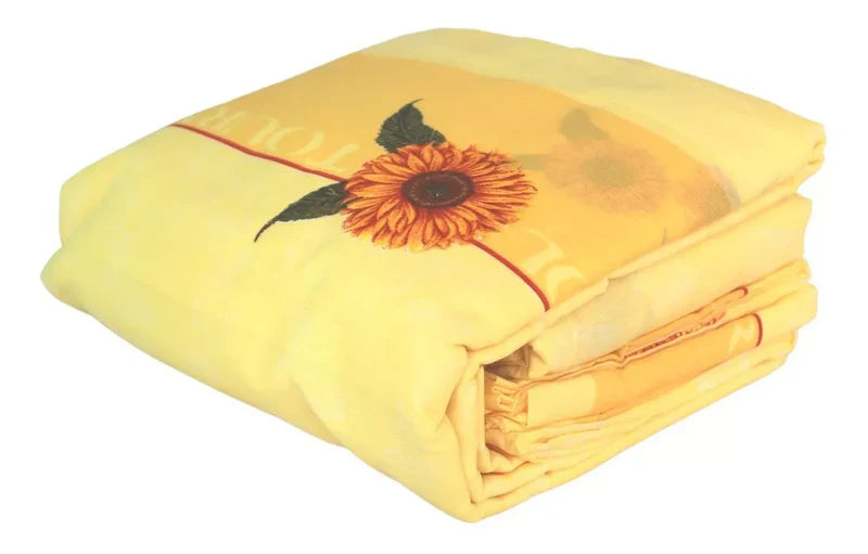 Edrecolcha Girasoles Con Cojines + Sabanas + Cortinas